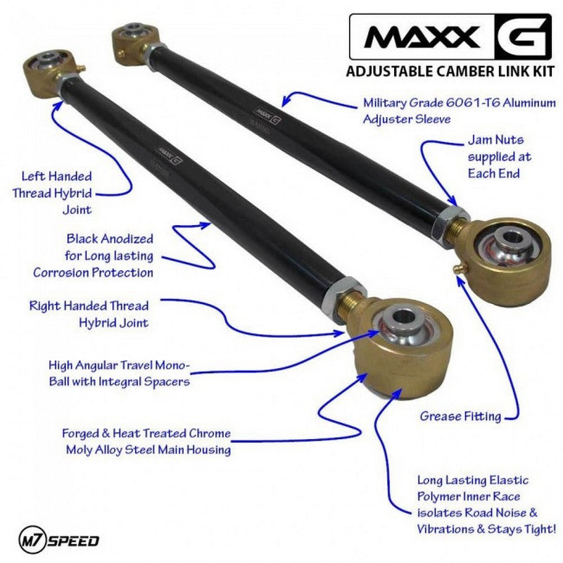MAXX G Heavy Duty Adjustable Rear Camber Link Features