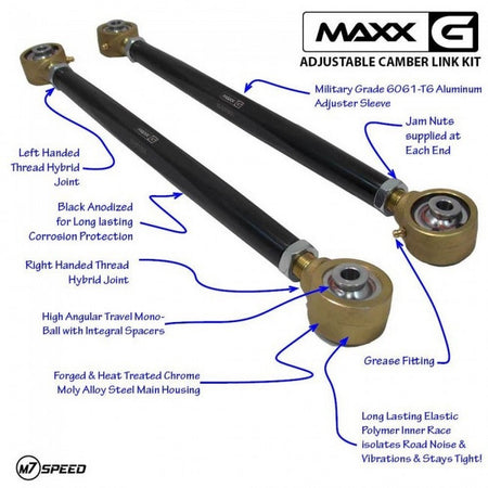 MAXX G Heavy Duty Adjustable Rear Camber Link Features