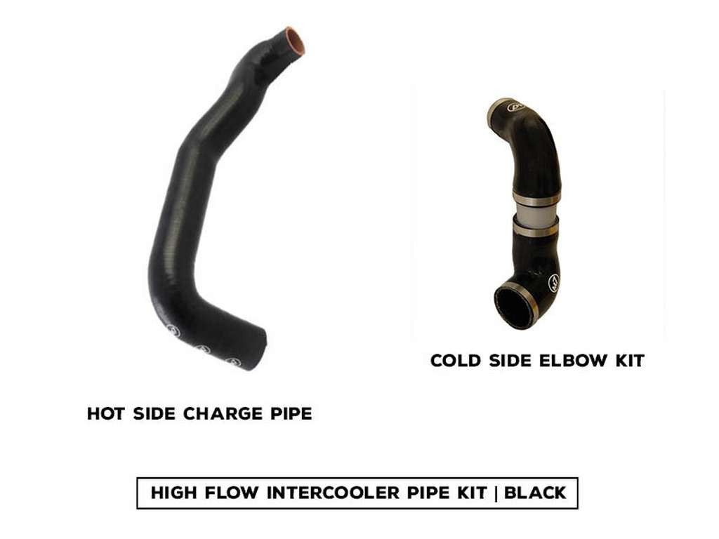High Flow Intercooler Pipe Kit Includes Cold Side Elbow Kit and Hot Side Pre Intercooler Pipe | Black