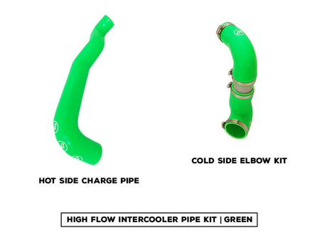 High Flow Intercooler Pipe Kit Includes Cold Side Elbow Kit and Hot Side Pre Intercooler Pipe | Green