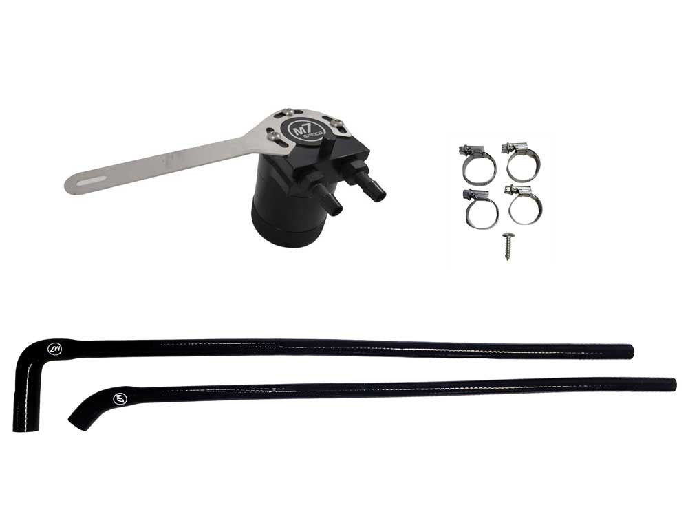 M7 Speed Oil Catch Can Kit for MINI R60 Countryman R61 Paceman-BLACK Silicone Hoses with Installation Hardware Kit