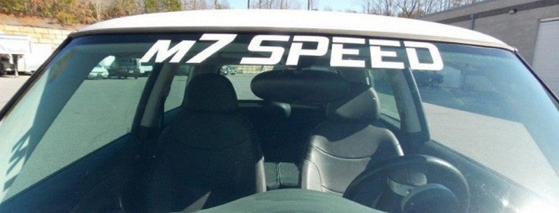 "M7 Speed"  Windshield Banner | Black | Straight (R58, R59)  3.5" Tall
